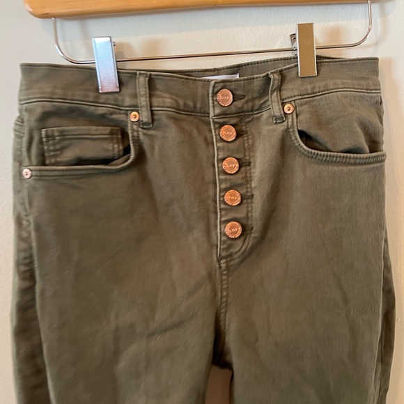 Loft Button Fly High Waist Skinny Ankle - Picture 2 of 5